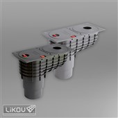 LIKOV Geiger s dolní výpustí suchý přítok 50-125mm,  odtok 110 (125)mm šedý